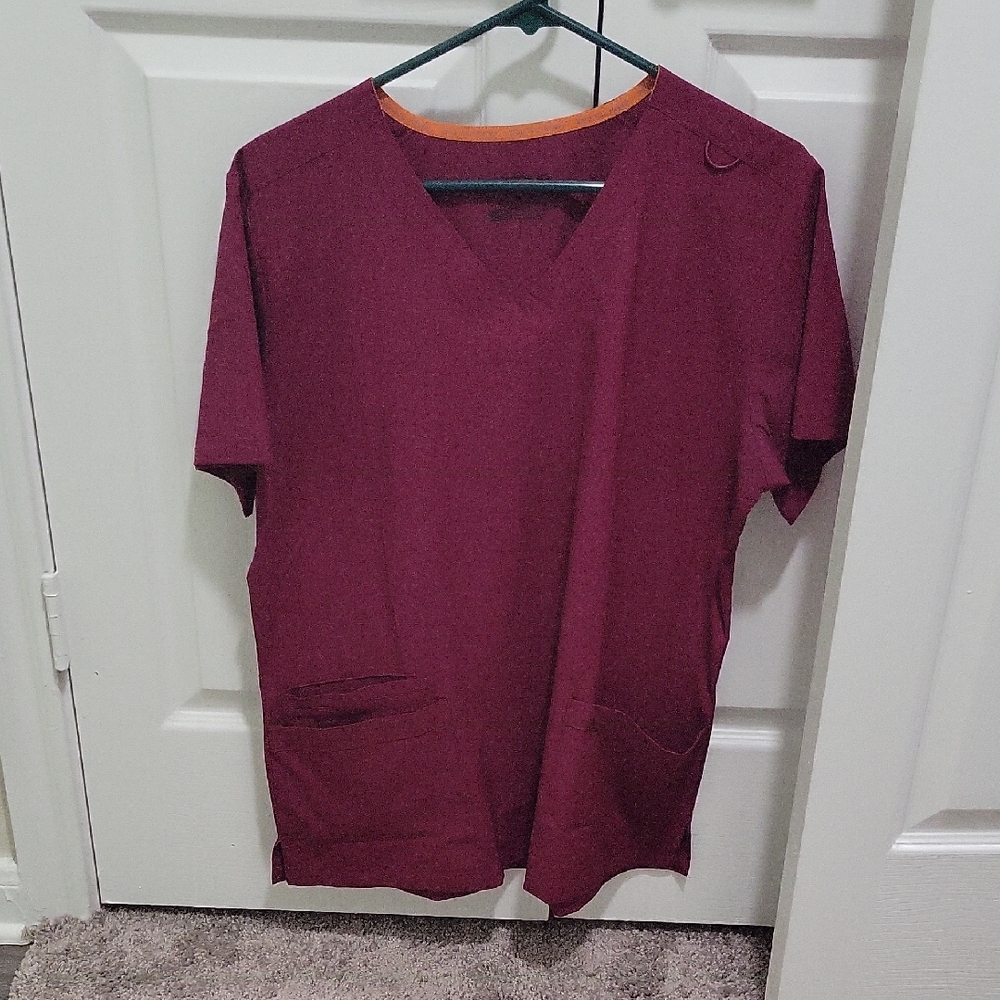 Red V-Neck Knit Top Casual Lightweight